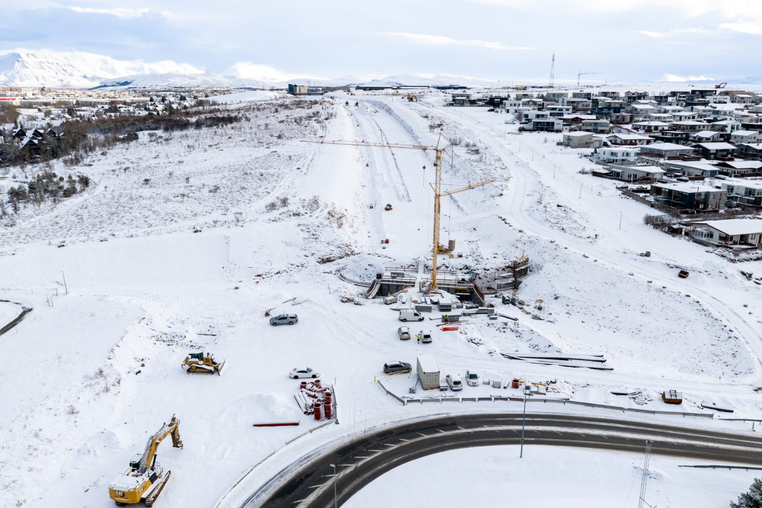 Undirgöng í byggingu.