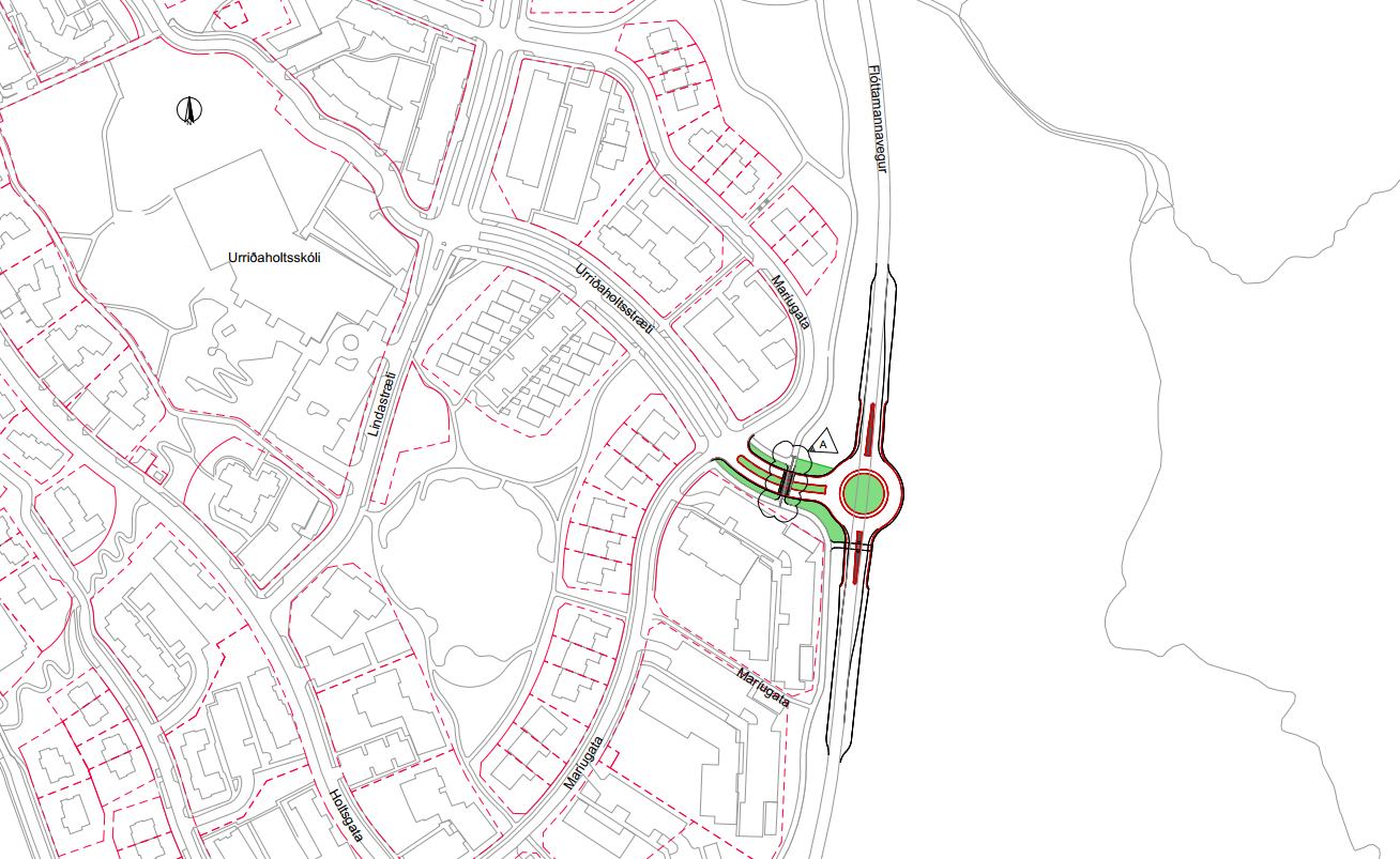 Unnið er við nýtt hringtorg.