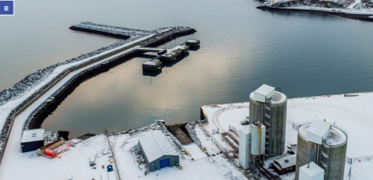 Mynd af framkvæmdasvæði í Helguvík við Reykjanes.
