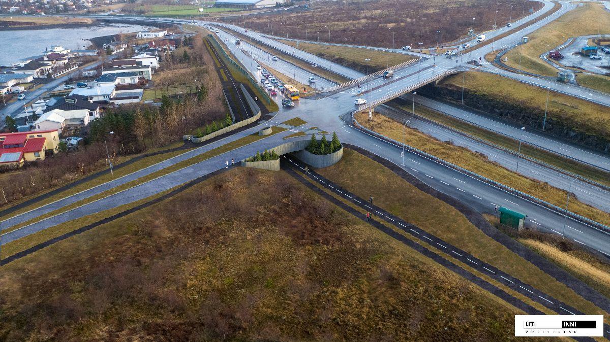 Mynd af fyrirhuguðum undirgöngum.