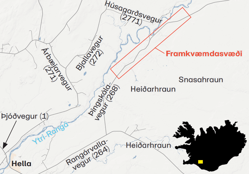 Kort af framkvæmdasvæðinu.
