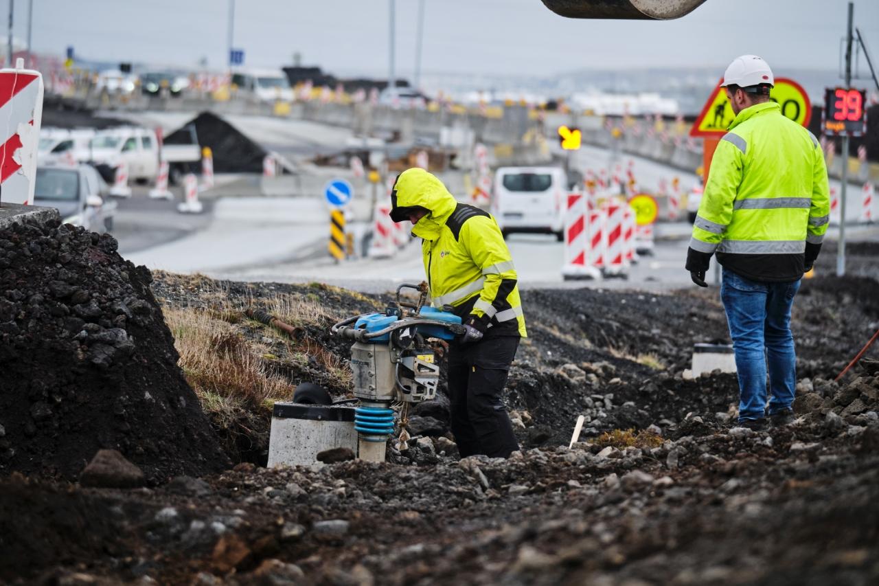 Framkvæmdir á breikkun Reykjanesbrautarinnar,