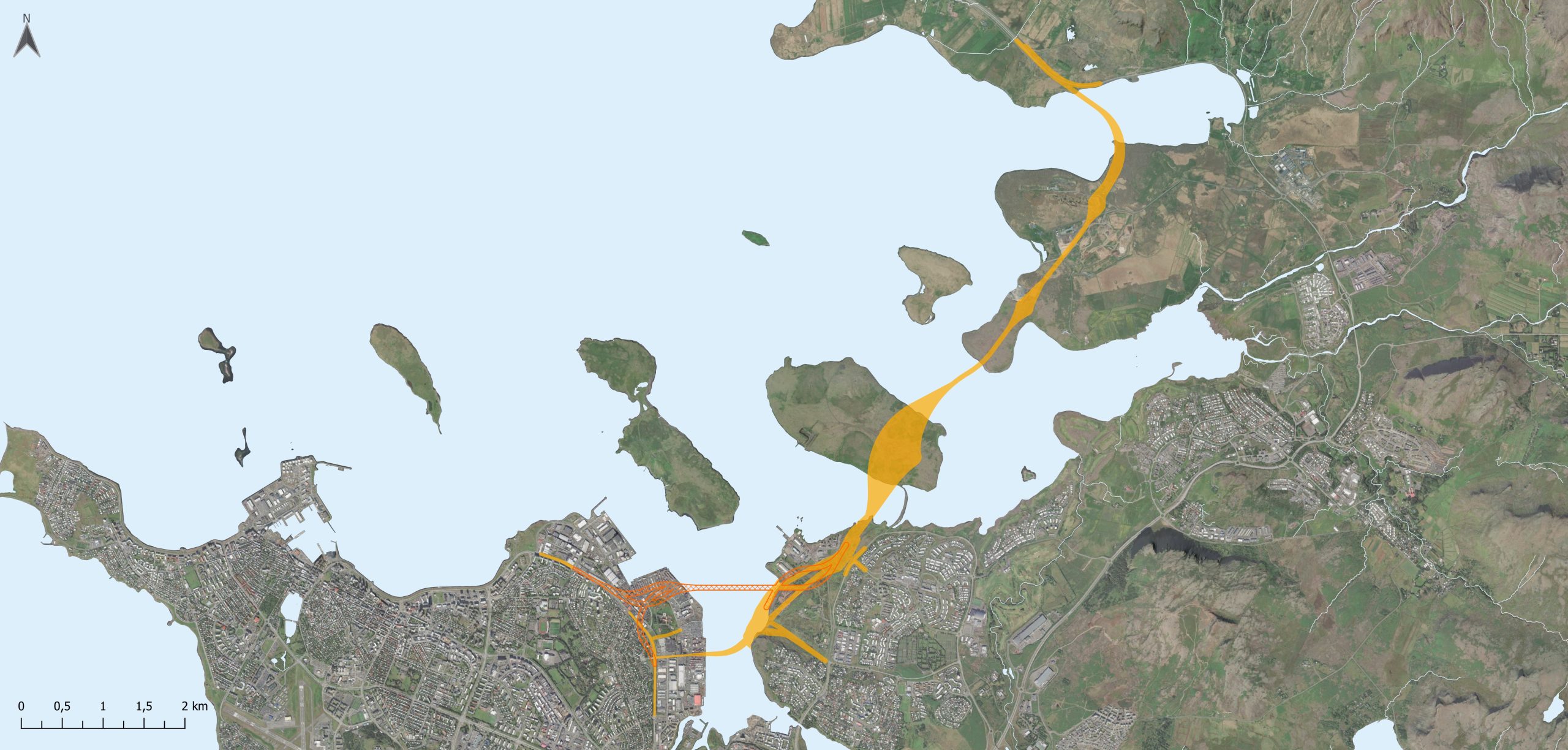 Áhrifasvæði Sundabrautar.