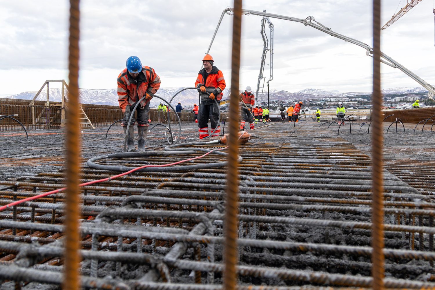 Steypuvinnan gekk vel.