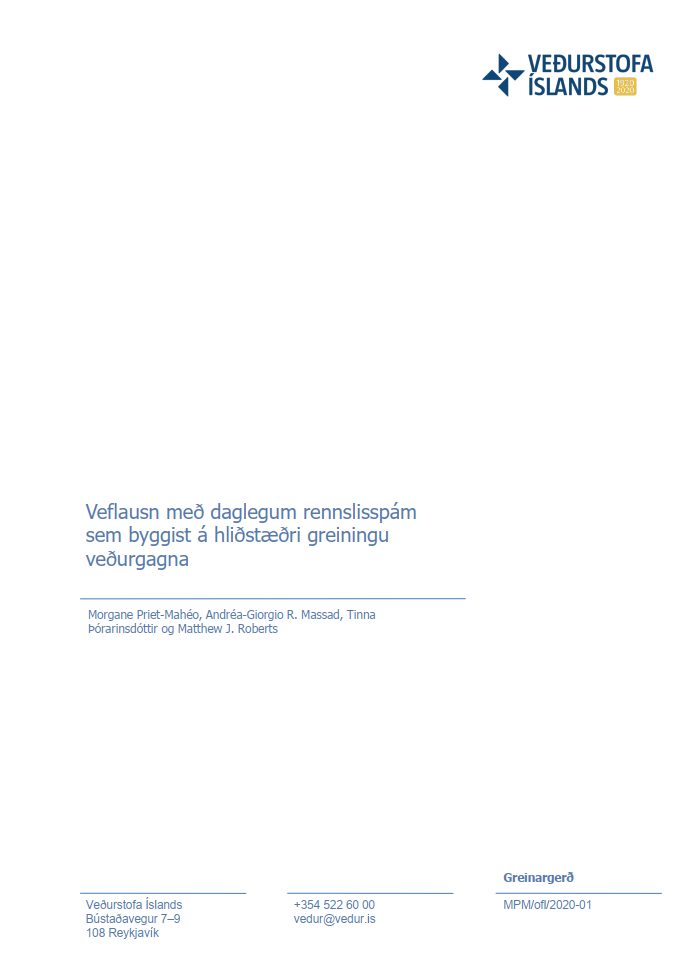 veflausn með daglegum rennslisspám sem byggist á hliðstæðri greiningu veðurgagna