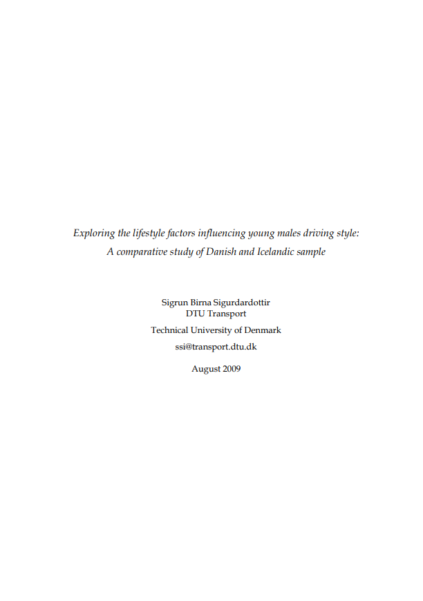 Exploring the lifestyle factors influencing young males driving style comparative study of Danish and Icelandic sample