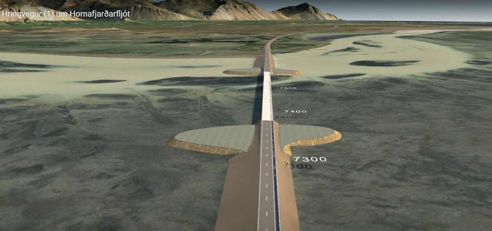 Fyrirhuguð brú yfir Hornafjarðarfljót.