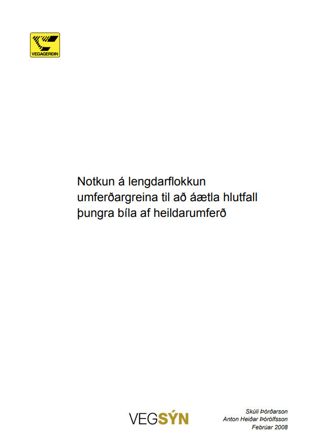 Notkun á lengdarflokkum umferðargreina til að áætla hlutfall þungra bíla