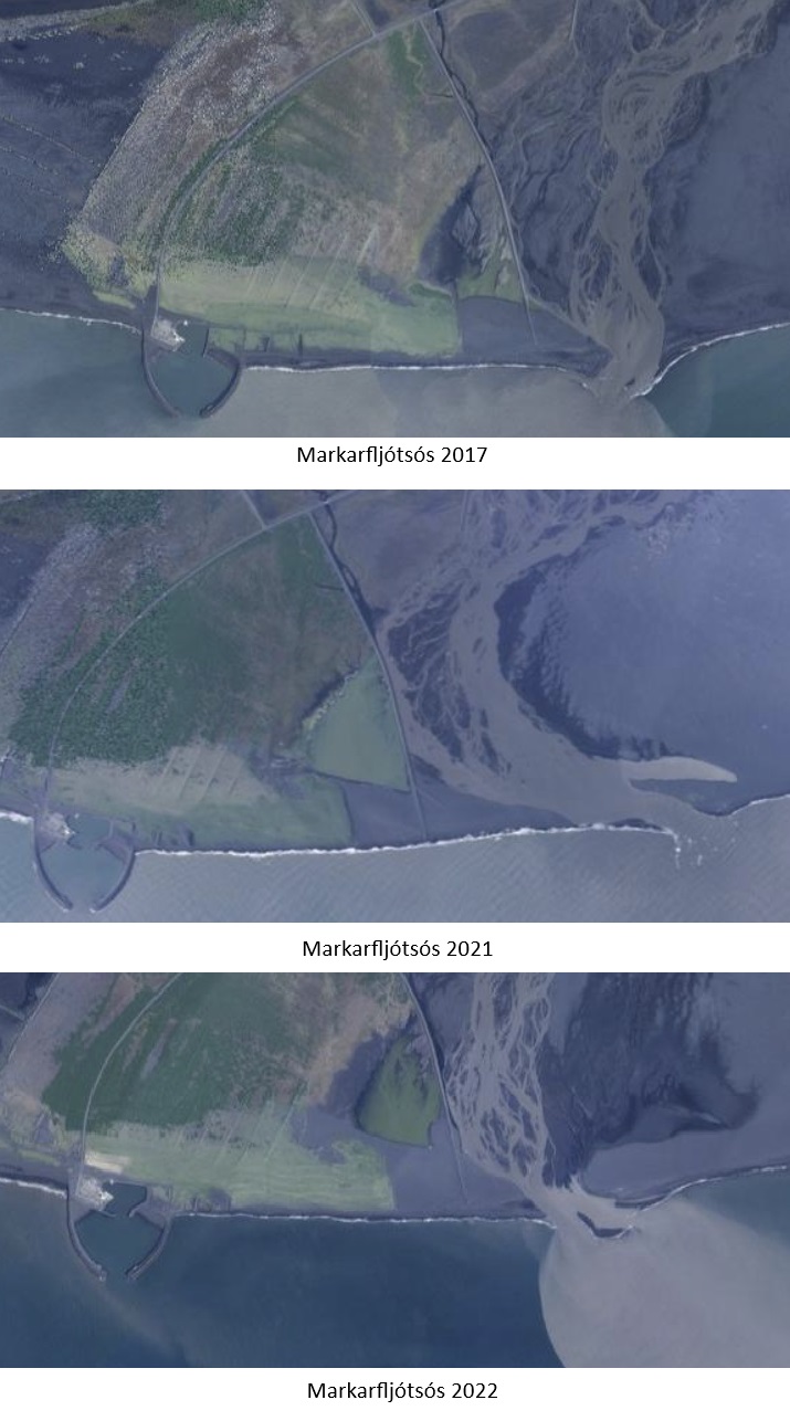 Markarfljótsós árin 2017, 2021 og 2022.