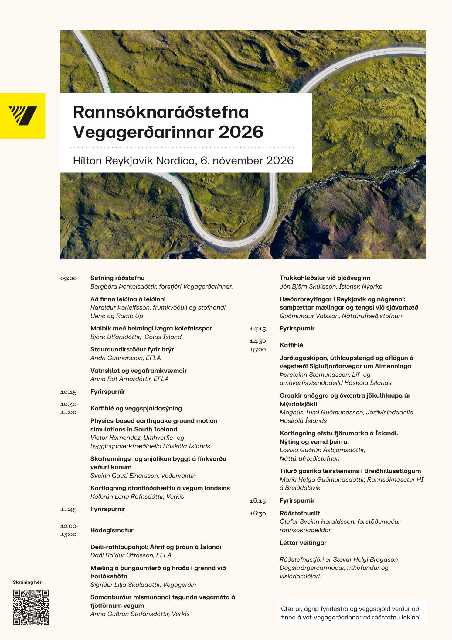 Dagskrá rannsóknaráðstefnunnar.