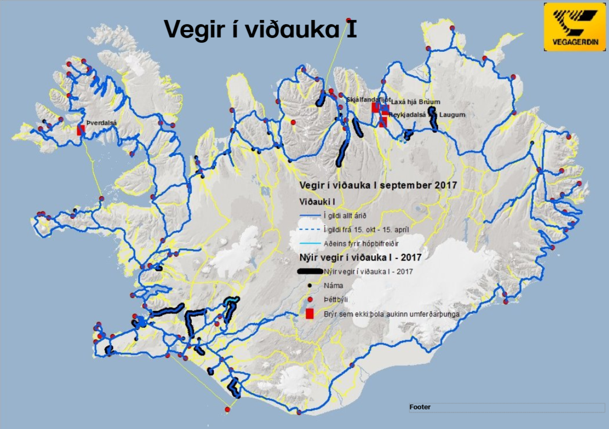 Vegir í viðauka 1