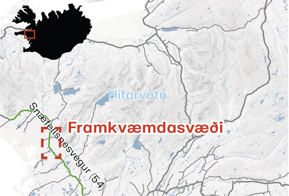 Framkvæmdasvæði verksins: Snæfellsnesvegur (54), Brúarhraun - Hraunsmúli, endurbætur