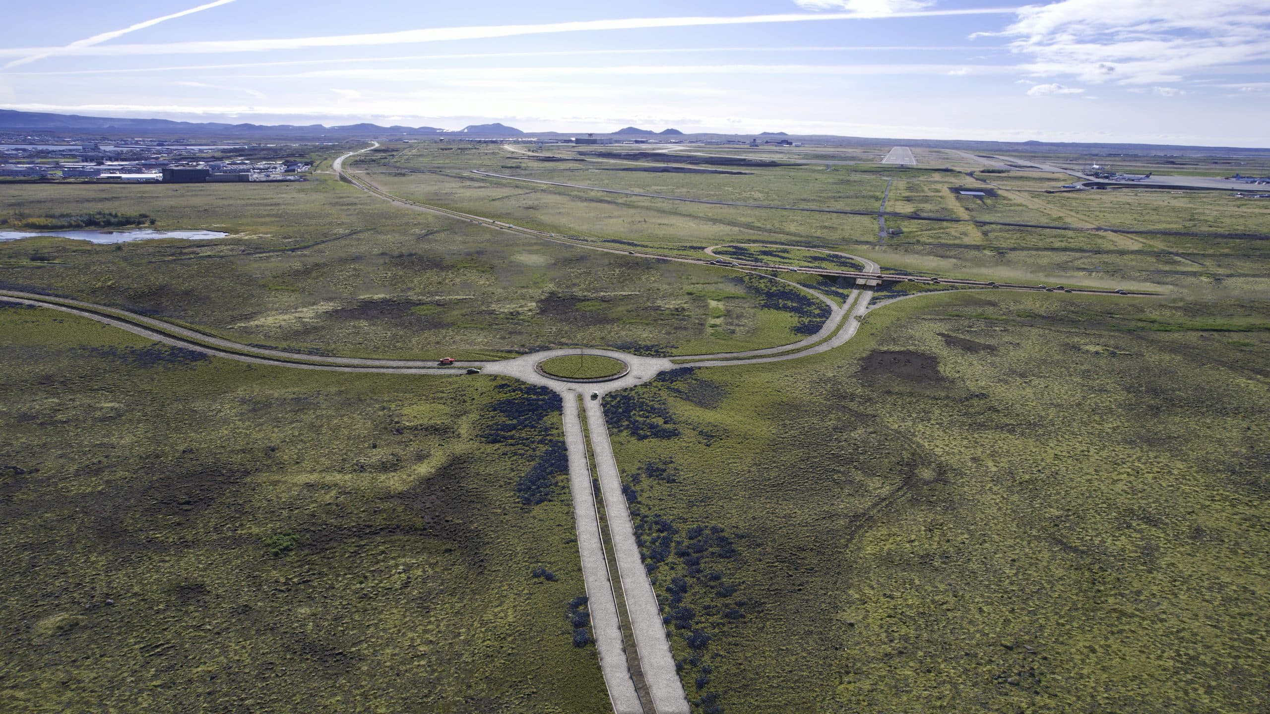 Tölvugerð mynd af Reykjanesbraut, horft til suðvesturs.