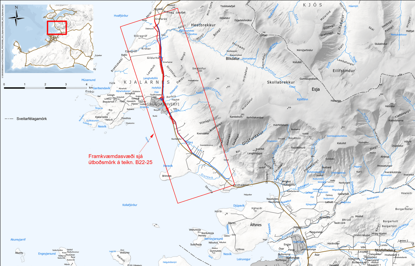 Framkvæmdin felst í breikkun Hringvegar á 5,6 kílómetra löngum kafla frá Vallá að Hvalfjarðarvegi.