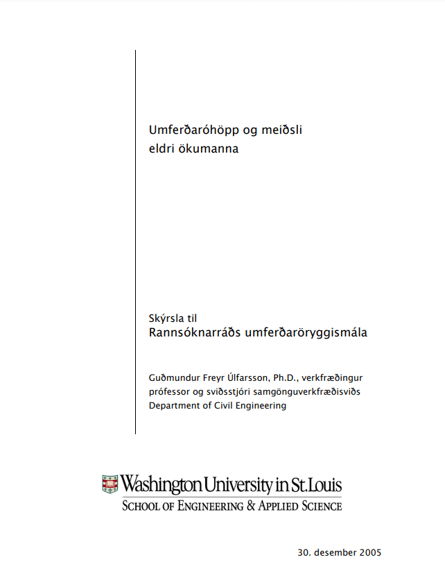 Umferðaróhöpp og meiðsli eldri ökumanna