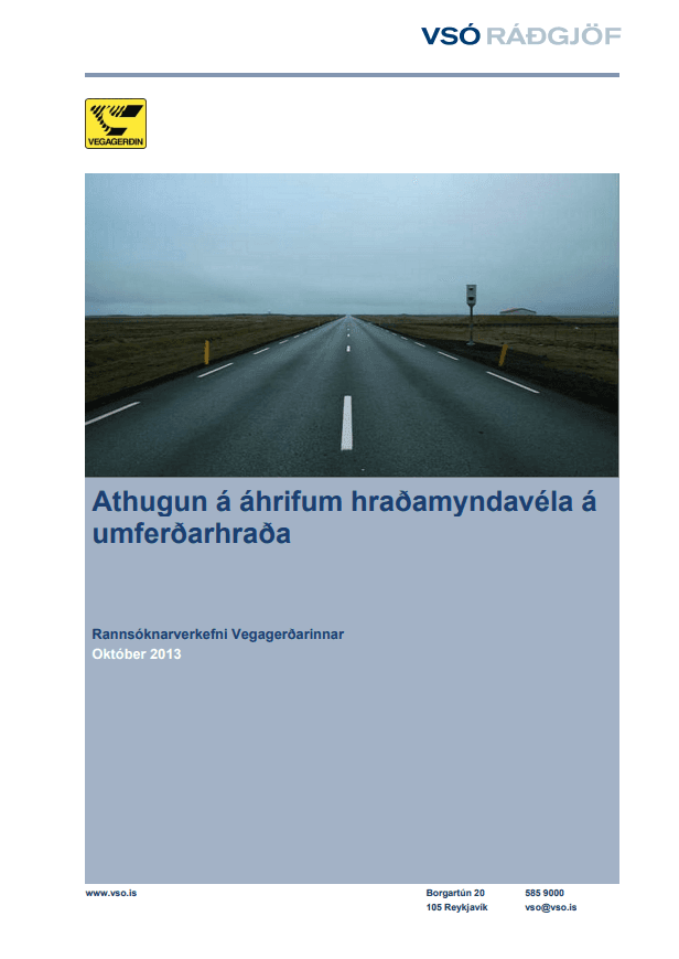 Athugun á áhrifum hraðamyndavéla á umferðarhraða