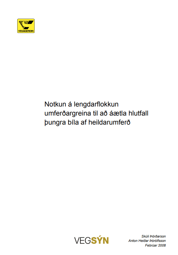 Notkun á lengdarflokkum umferðargreina til að áætla hlutfall þungra bíla