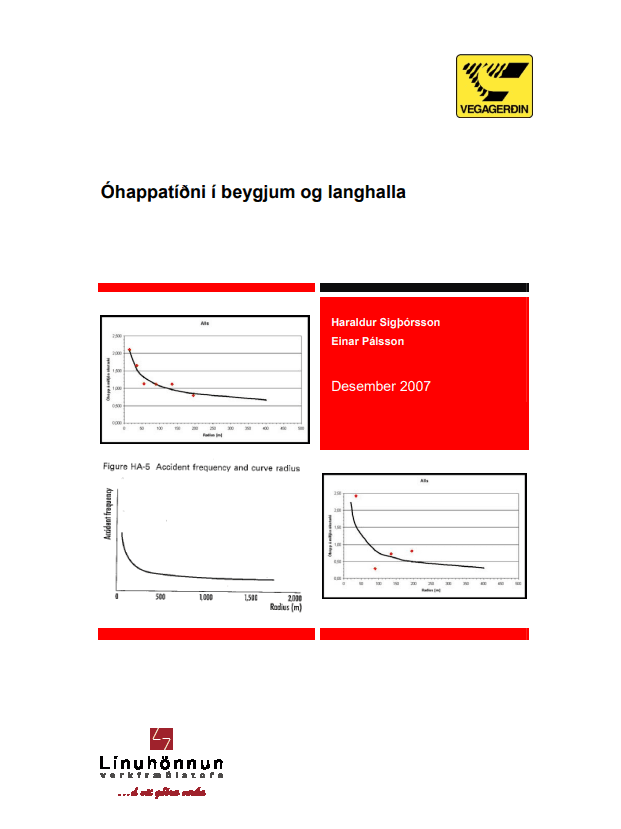 Óhappatíðni í beygjum og langhalla - Áfangaskýrsla