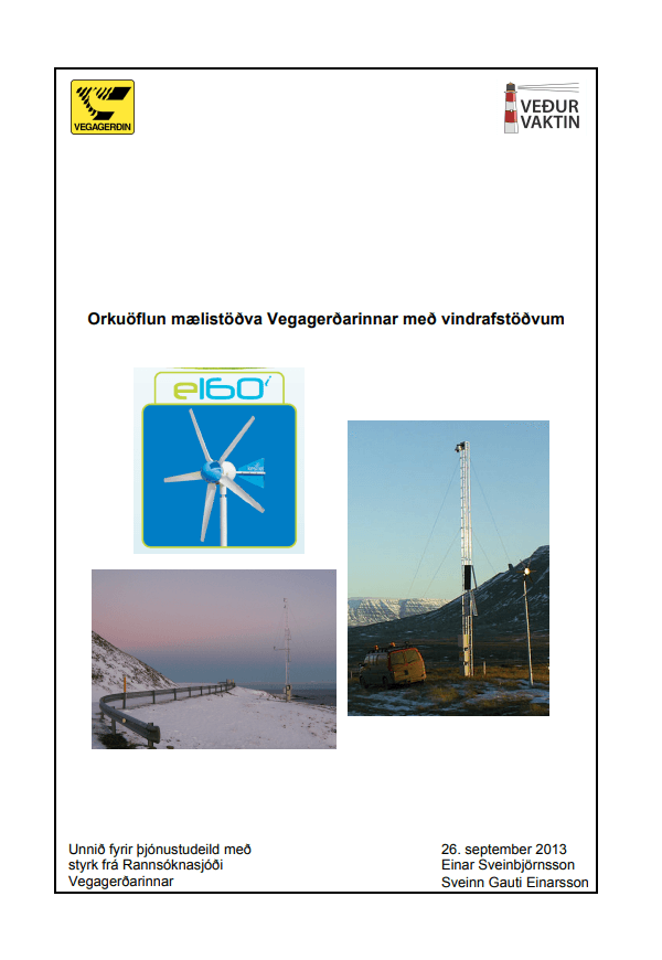 Orkuöflun mælistöðva Vegagerðarinnar með vindrafstöðvum