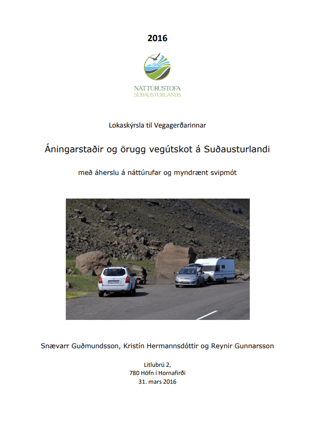 Áningarstaðir og örugg vegútskot á Suðausturlandi