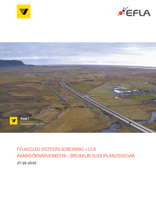 Félagsleg vistferilsgreining s-LCA Rannsóknarverkefni - Breikkun Suðurlandsvegar