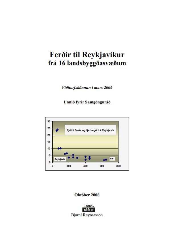 Ferðir til Reykjavíkur frá 16 landsbyggðasvæðum