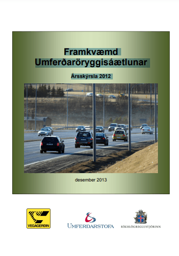 Forsíða skýrslu framvkæmd umferðaröryggisáætlunar 2012
