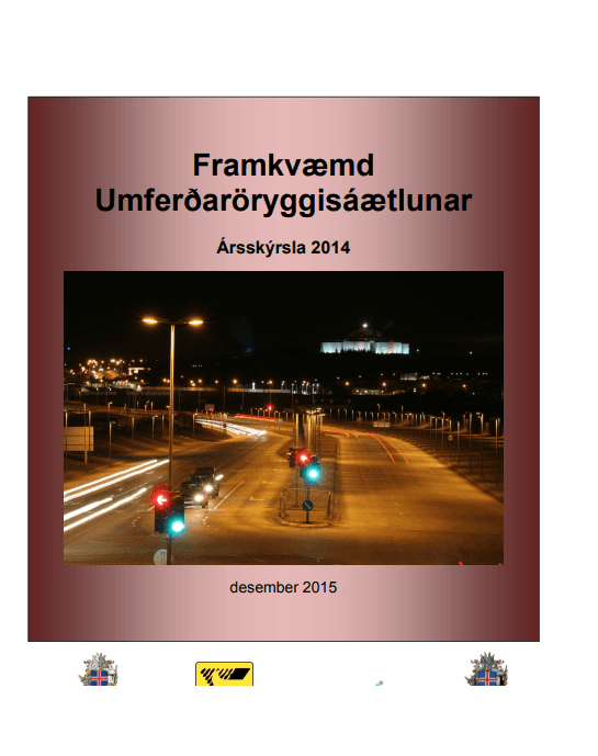 Forsíða skýrslu framvkæmd umferðaröryggisáætlunar 2014