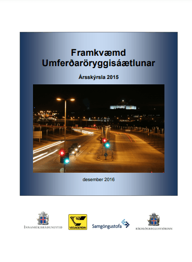 Forsíða skýrslu framvkæmd umferðaröryggisáætlunar 2015