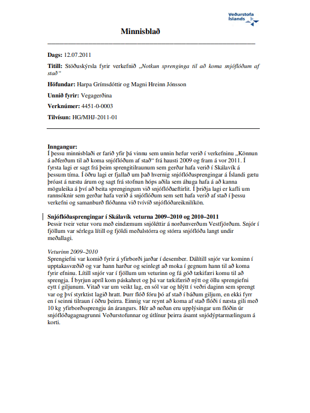 Notkun sprenginga til að koma snjóflóðum af stað