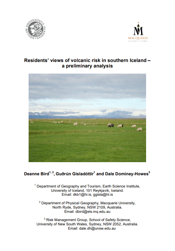 ' views of volcanic risk in southern Iceland