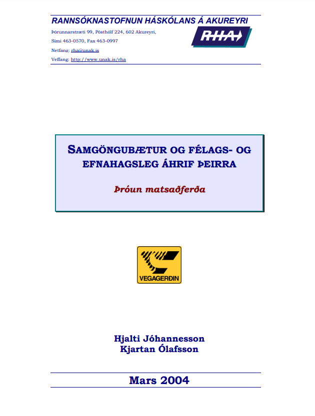 Samgöngubætur og félags- og efnahagsleg áhrif þeirra