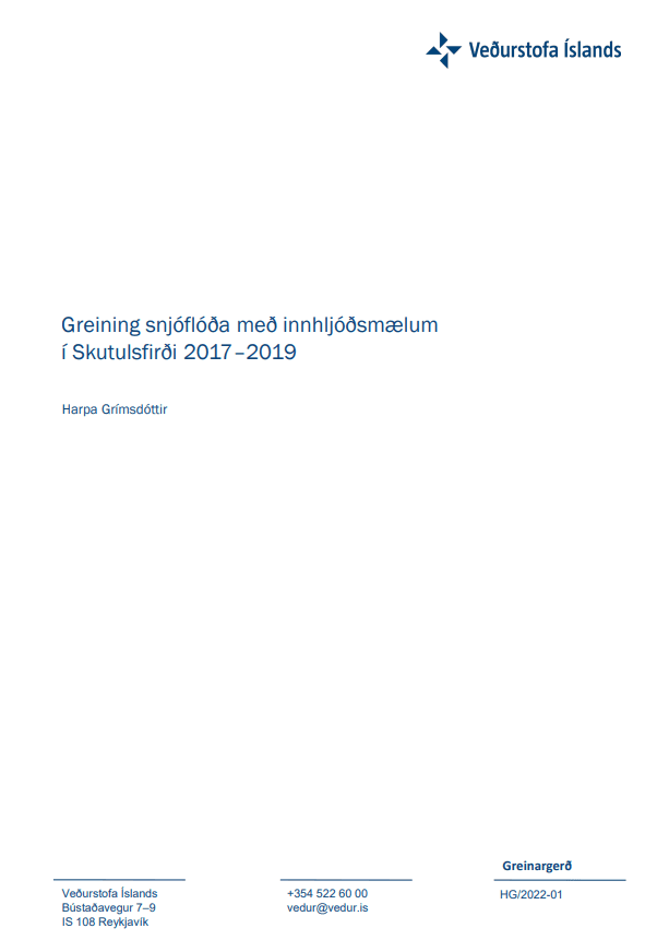 Greining snjóflóða með innhljóðsmælum í Skutulsfirði 2017–2019