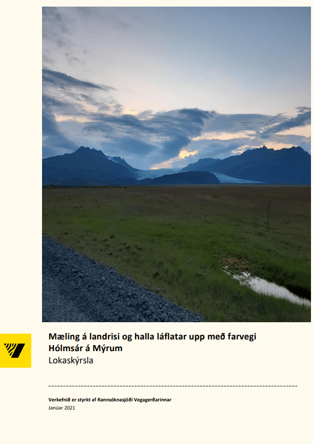 Mæling á landrisi og halla láflatar upp með farvegi Hólmsár á Mýrum