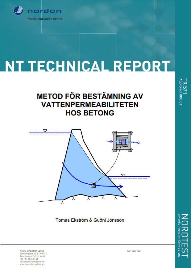 Metod för bestämning av vattenpermeabiliteten hos betong