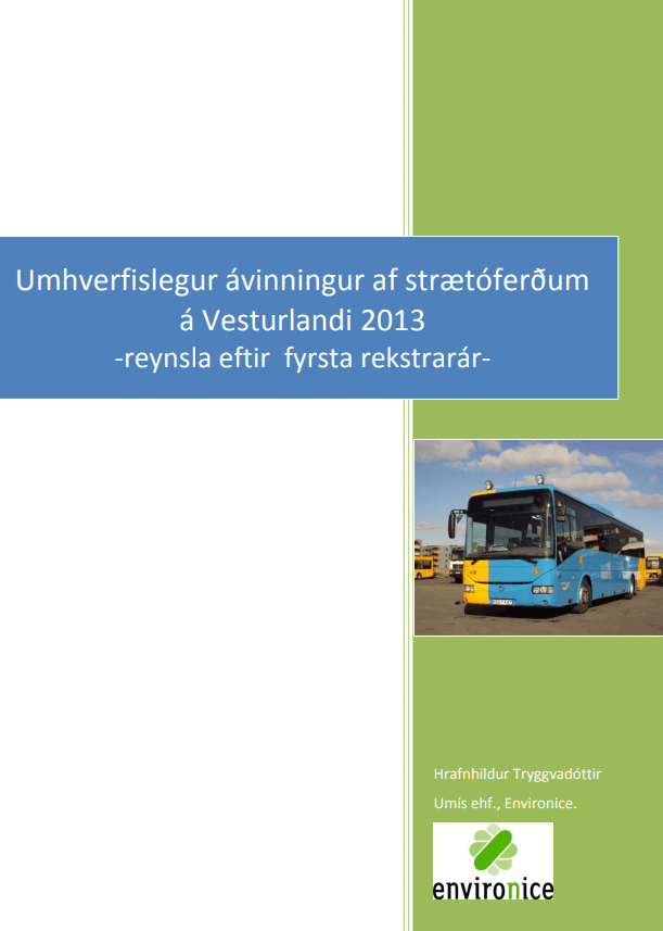 Umhverfislegur ávinningur af strætóferðum á Vesturlandi 2013