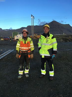 Við Steinvötn 2.10.2017 Sigurður Hallur Sigurðsson og Aron Bjarnason Vegagerðinni