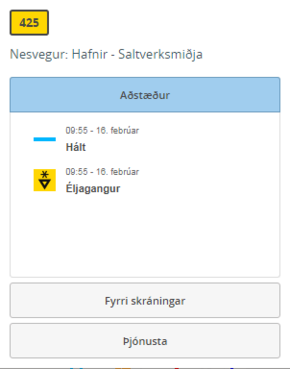 Skráning á færð og aðstæðum