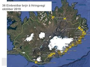 Enn eru 36 einbreiðar brýr á Hringvegi 1.