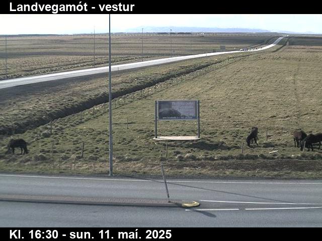 Webcam Landvegamót, Rangárþing ytra, Suðurland, Island