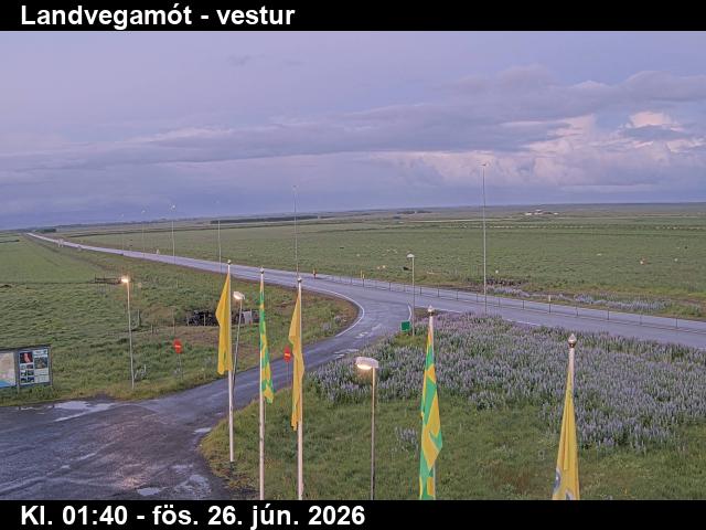 Webcam Landvegamót, Rangárþing ytra, Suðurland, Island