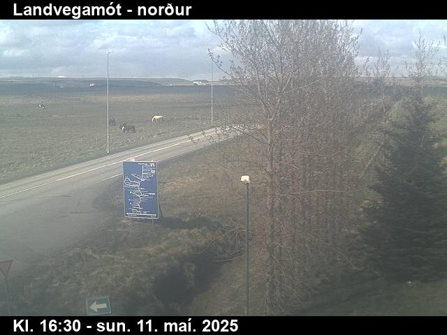 Webcam Landvegamót, Rangárþing ytra, Suðurland, Island