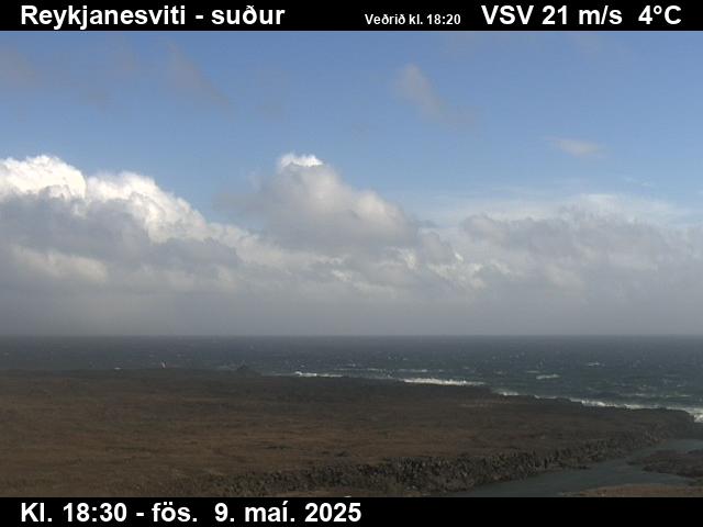 Webcam Leuchtturm Reykjanestá, Reykjanesbær, Suðurnes, Island