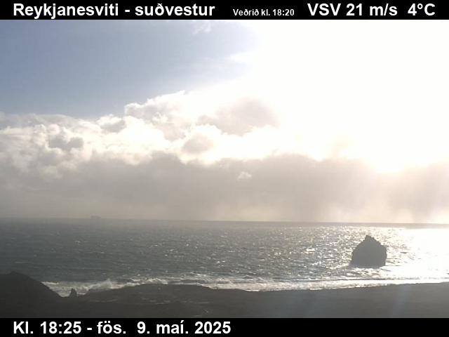Webcam Leuchtturm Reykjanestá, Reykjanesbær, Suðurnes, Island