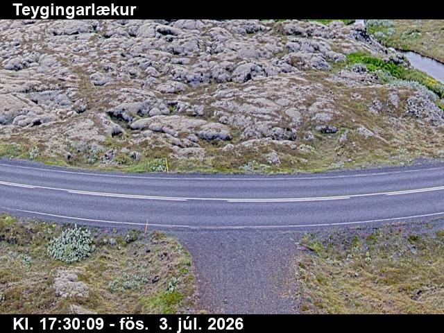 Teygingarlækur — Teygingarlækur séð niður á veg